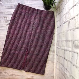 Boden tweed purple pink pencil skirt. Size 8L